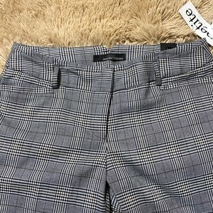 Black/white/brown plaid pants